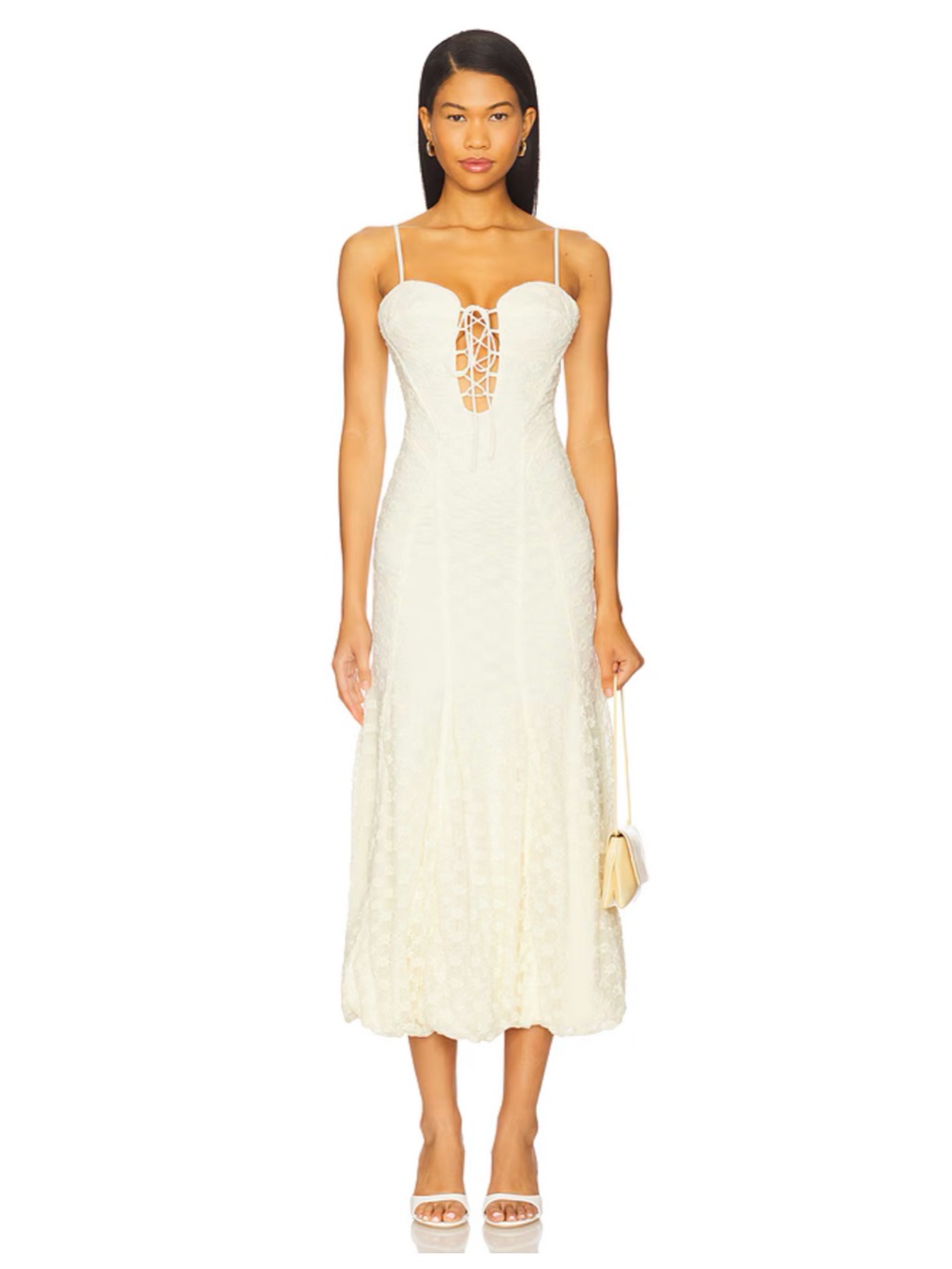 Bardot Delaney Cream Floral Bustier Midi Dress Medium — image 6 of 8